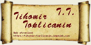 Tihomir Topličanin vizit kartica